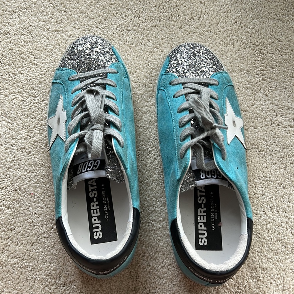 Golden Goose Blue and Silver Sneakers - Picture 3 of 6